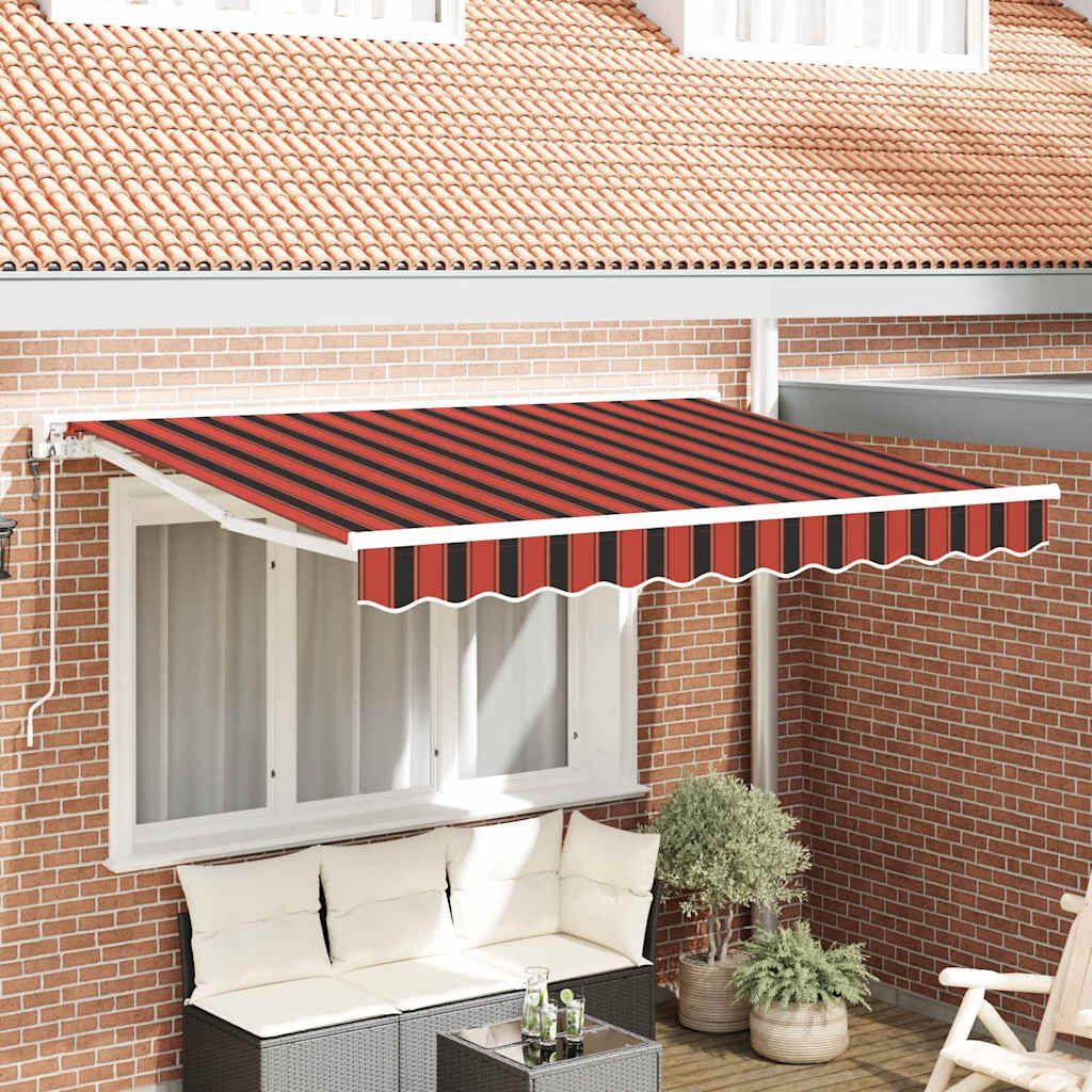 Vidaxl Retractable Awning Manual Orange / Black / Yellow White 250x200 Cm