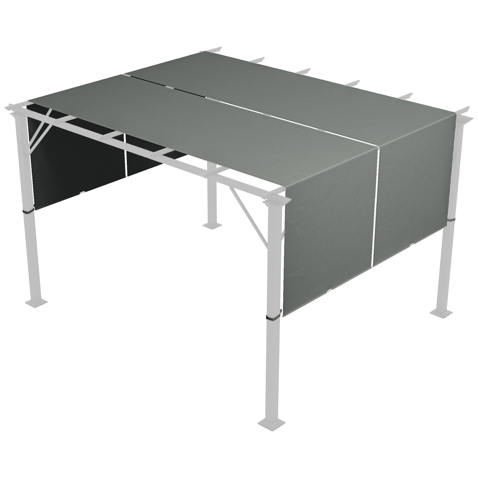 Outsunny 2 Pcs Uv Protection Pergola Replacement Canopy, Pergola Shade Cover, Easy To Install, For 3 X 3(m) Pergola, Dark Grey