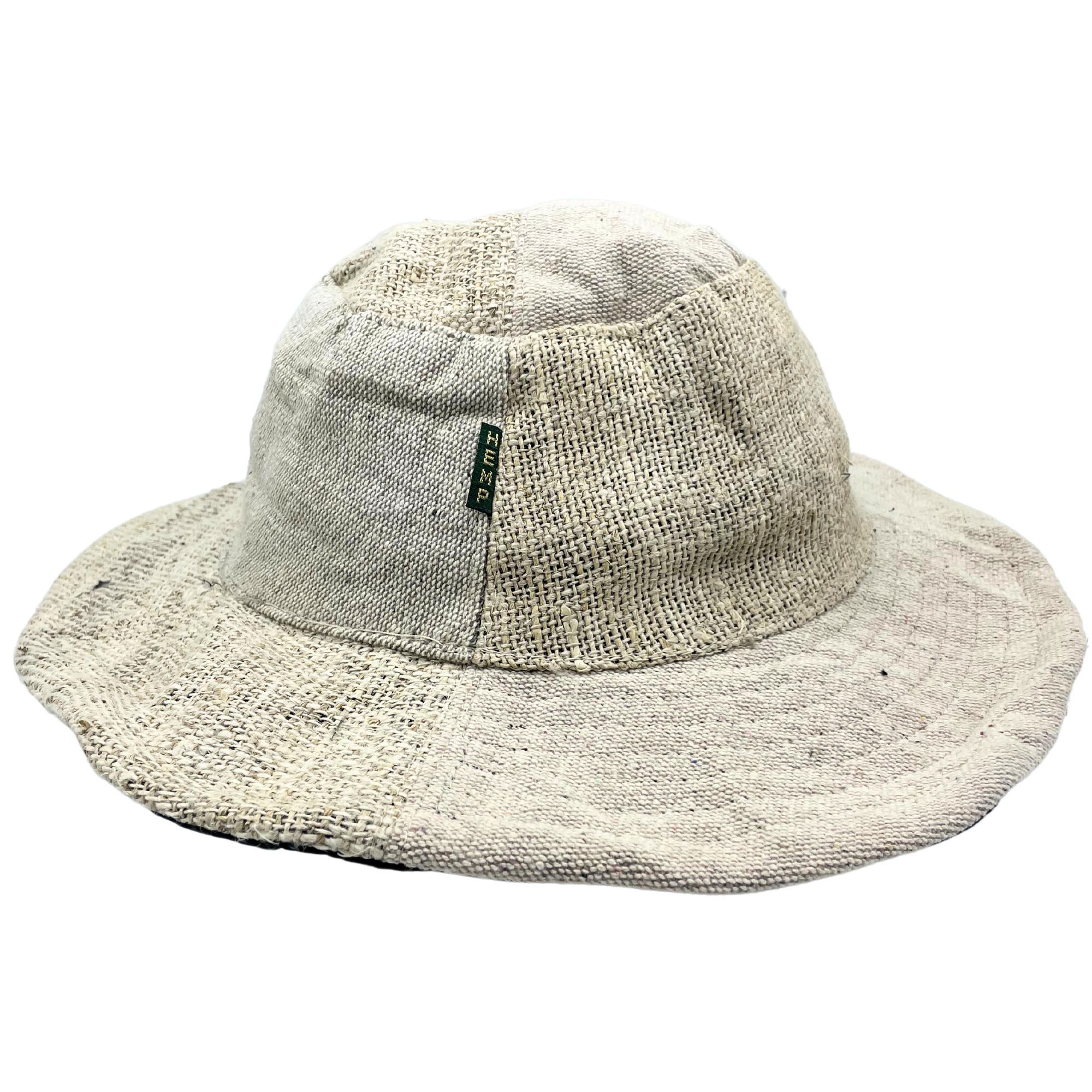 Patched And Wired Hemp & Cotton Boho Festival Hat - Natural