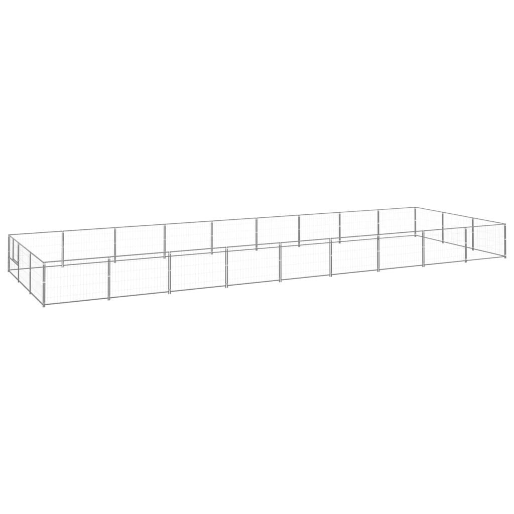 Vidaxl Dog Kennel Silver 27 M² Steel