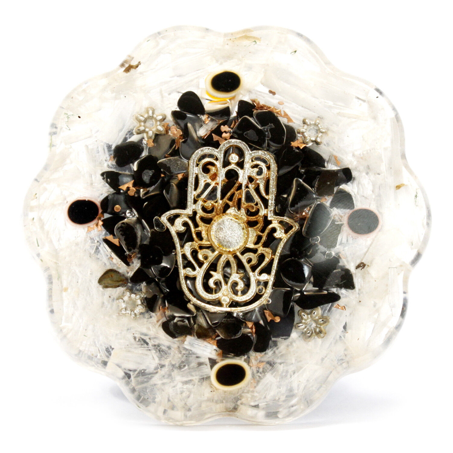Orgonite Desk Power Pack - Hamsa With Sellonite - Medium