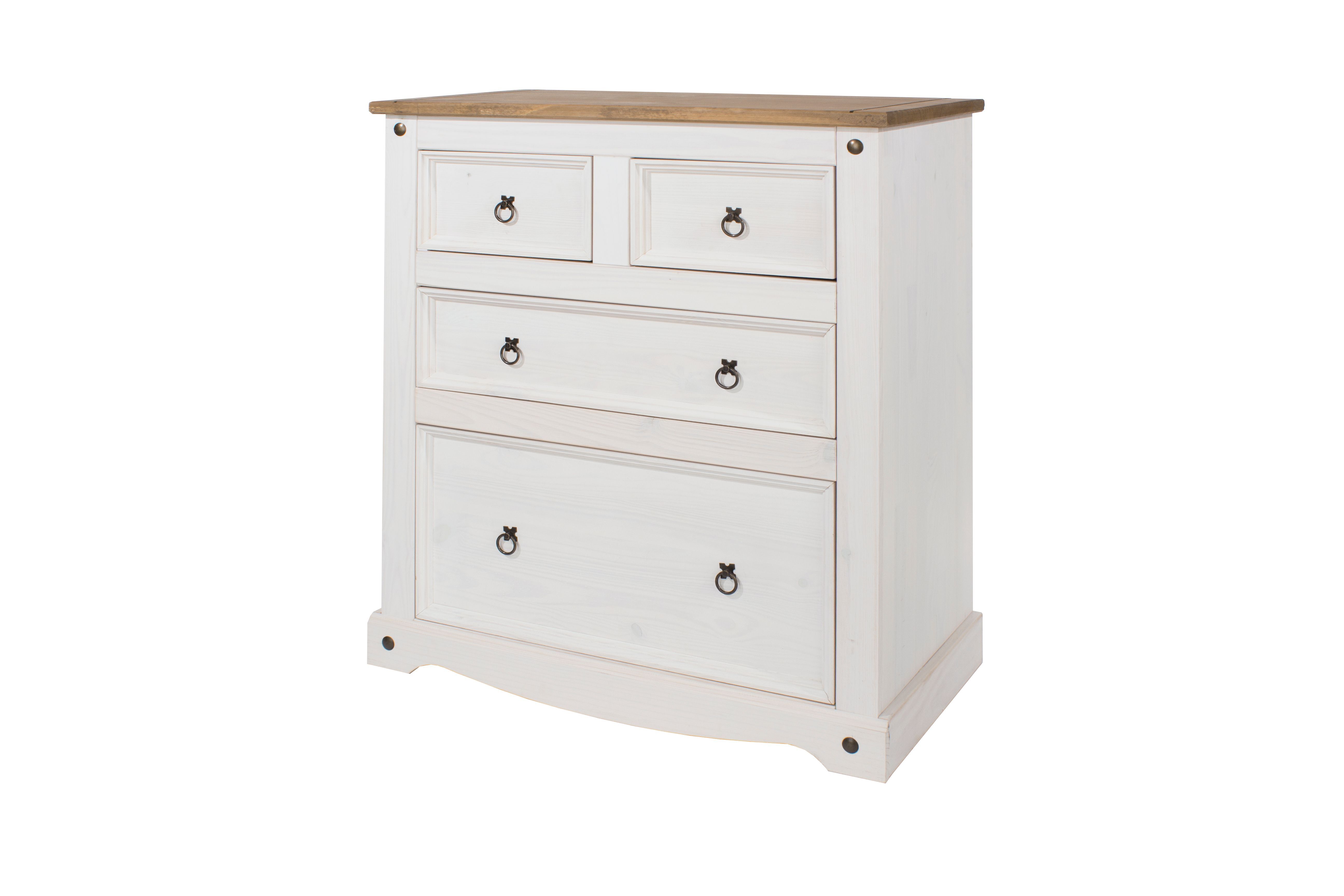 Corona White 2+2 Drawer Chest