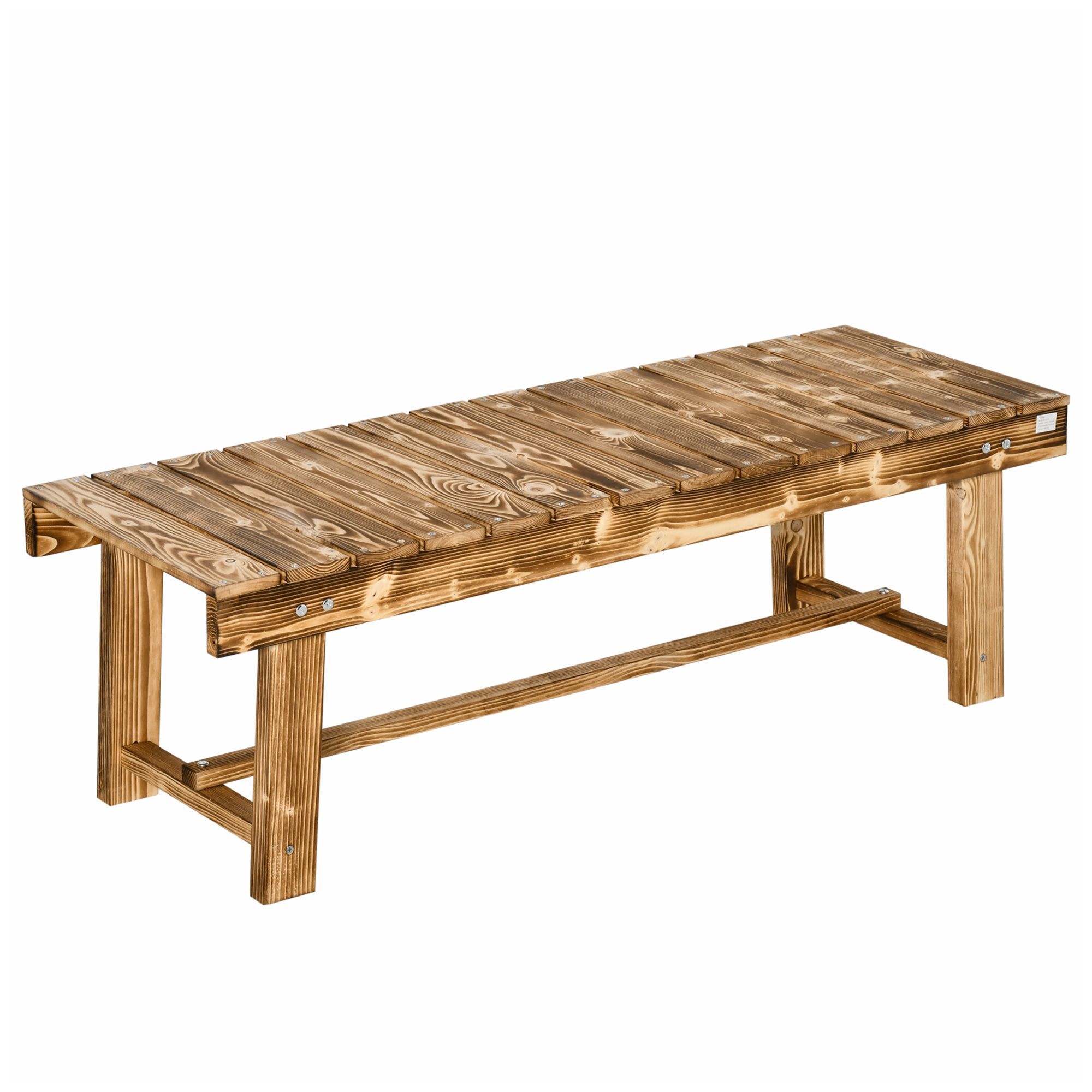Outsunny 2-seater Outdoor Indoor Garden Wooden Bench Patio Loveseat Fir 110l X 38w X 35h Cm Carbonised