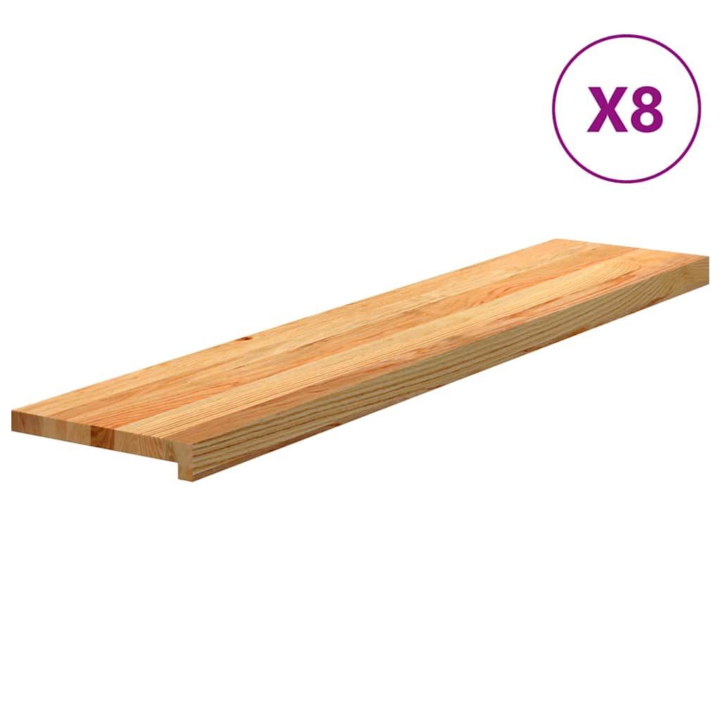 Vidaxl Stair Treads 8 Pcs Light Brown 120x25x2 Cm Solid Wood Oak