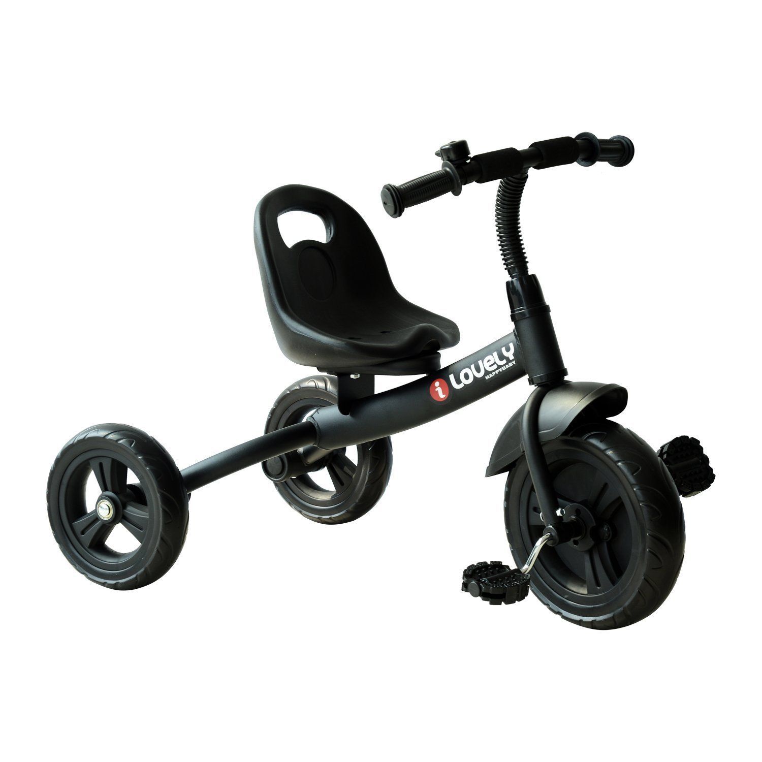 Homcom Ride On Tricycle 3 Wheels Plastic Pedal Trike For Kids Over 18 Months Black Mix