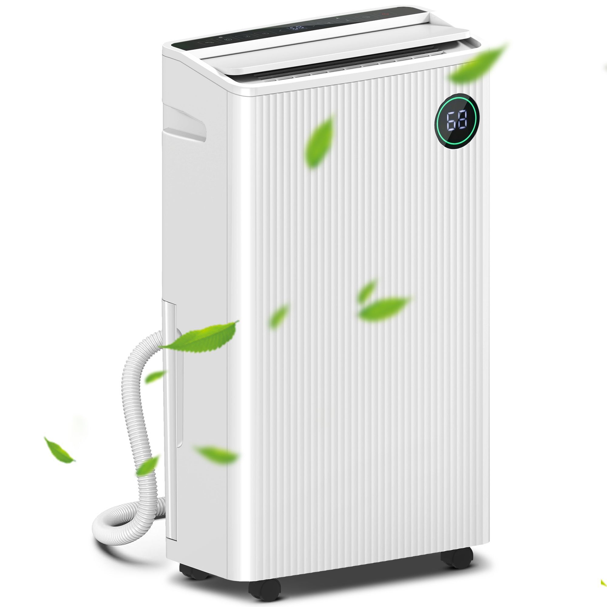 Homcom 5500ml Portable Dehumidifier With Air Purifier, Uvc, Ioniser, 24h Timer, 5 Modes, 16l/day, For Home Laundry, White