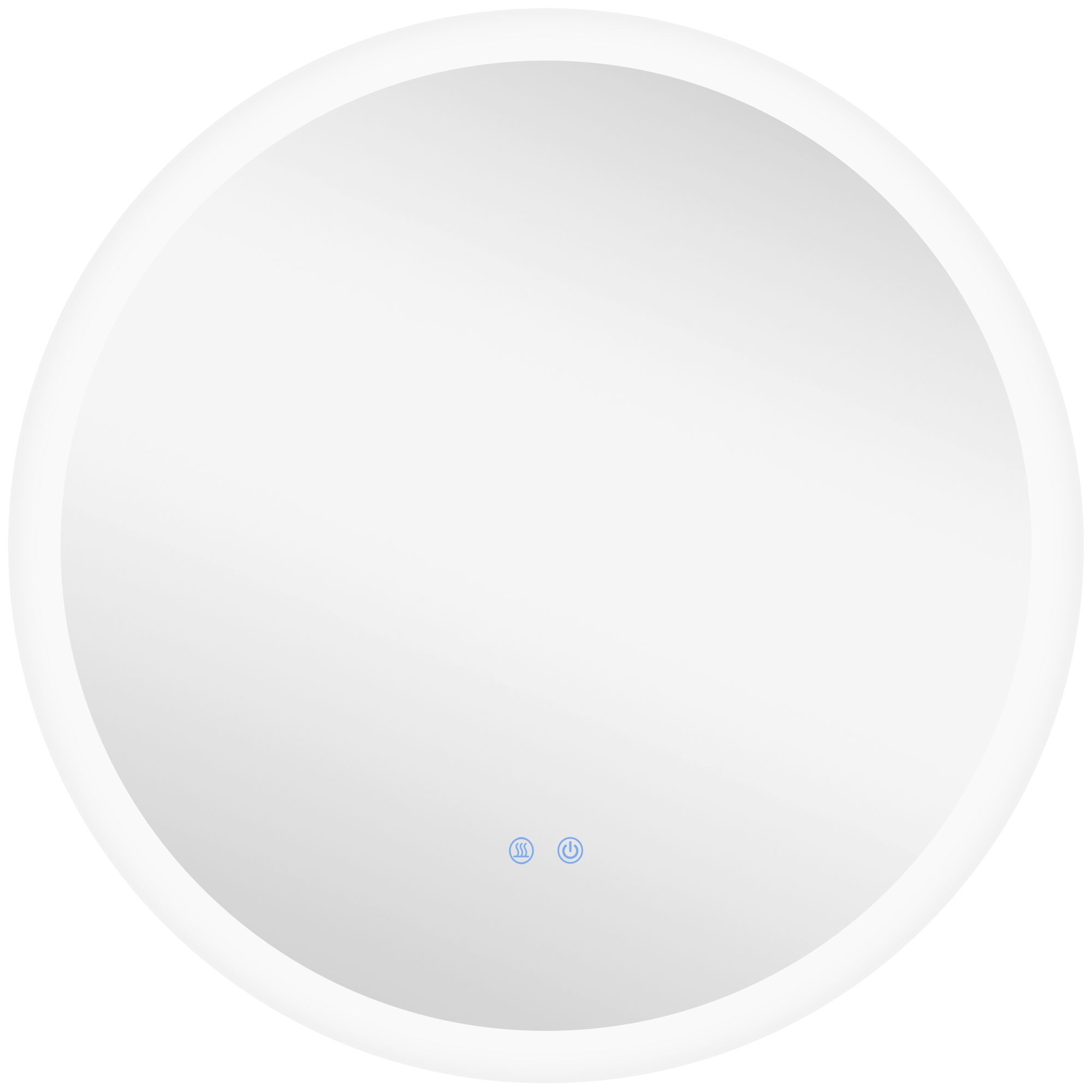 Kleankin Round Illuminated Bathroom Mirrors W/ Led Lights, Wall Mount Mirror W/ 3 Colours, Anti-fog, Memory Function & Aluminium, 70 X 70 Cm