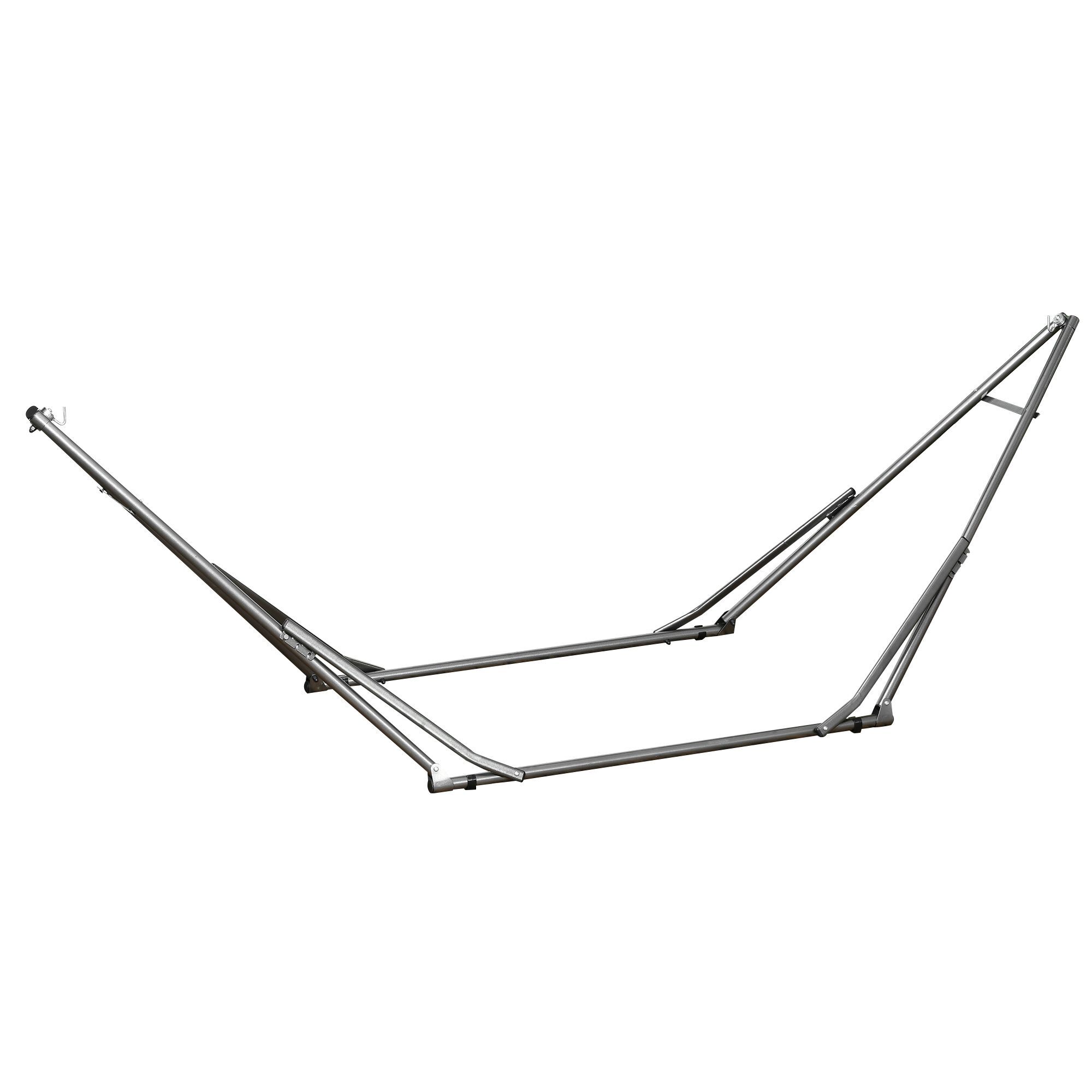 Outsunny Foldable Hammock Stand, Portable Hammock With Metal Frame, 2 In 1 Hammock Net Stand, Clothes Drying Rack, Load Capacity 120kg Black