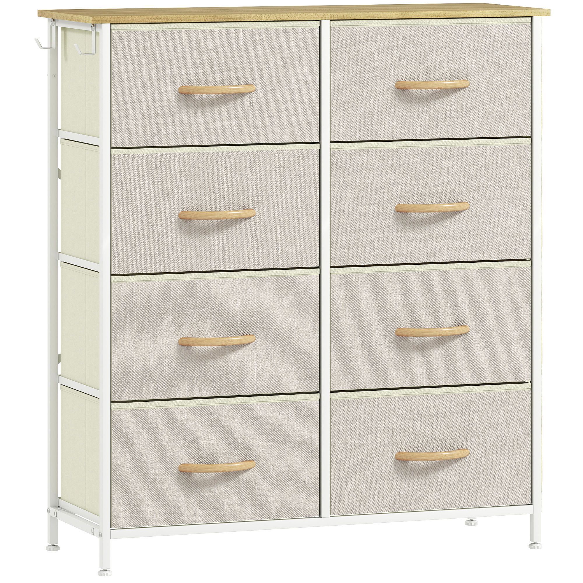 Homcom Chest Of Eight Fabric Drawers - Beige