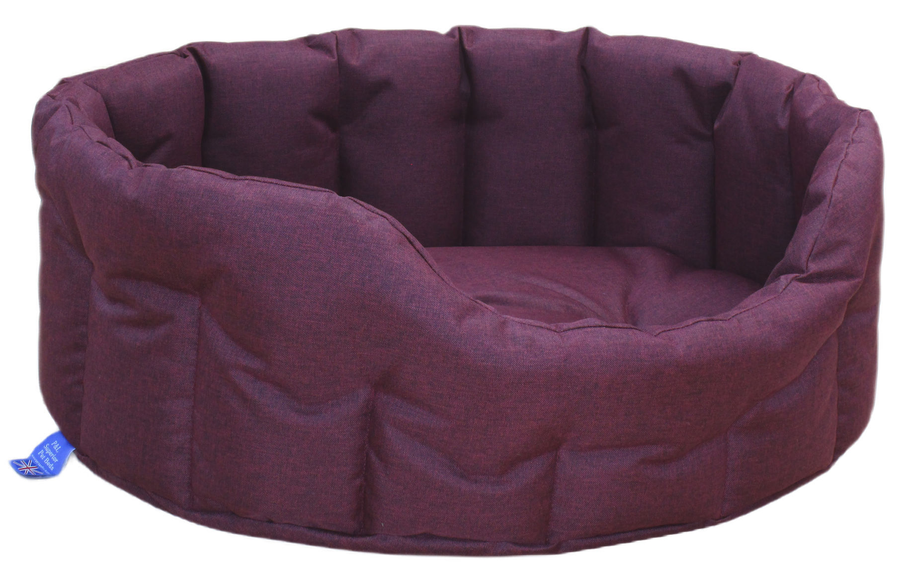 P&l Country Dog Heavy Duty Oval Waterproof Red Wine Softee Beds Size Jumbo Internal L90cm X W74cm X H25cm