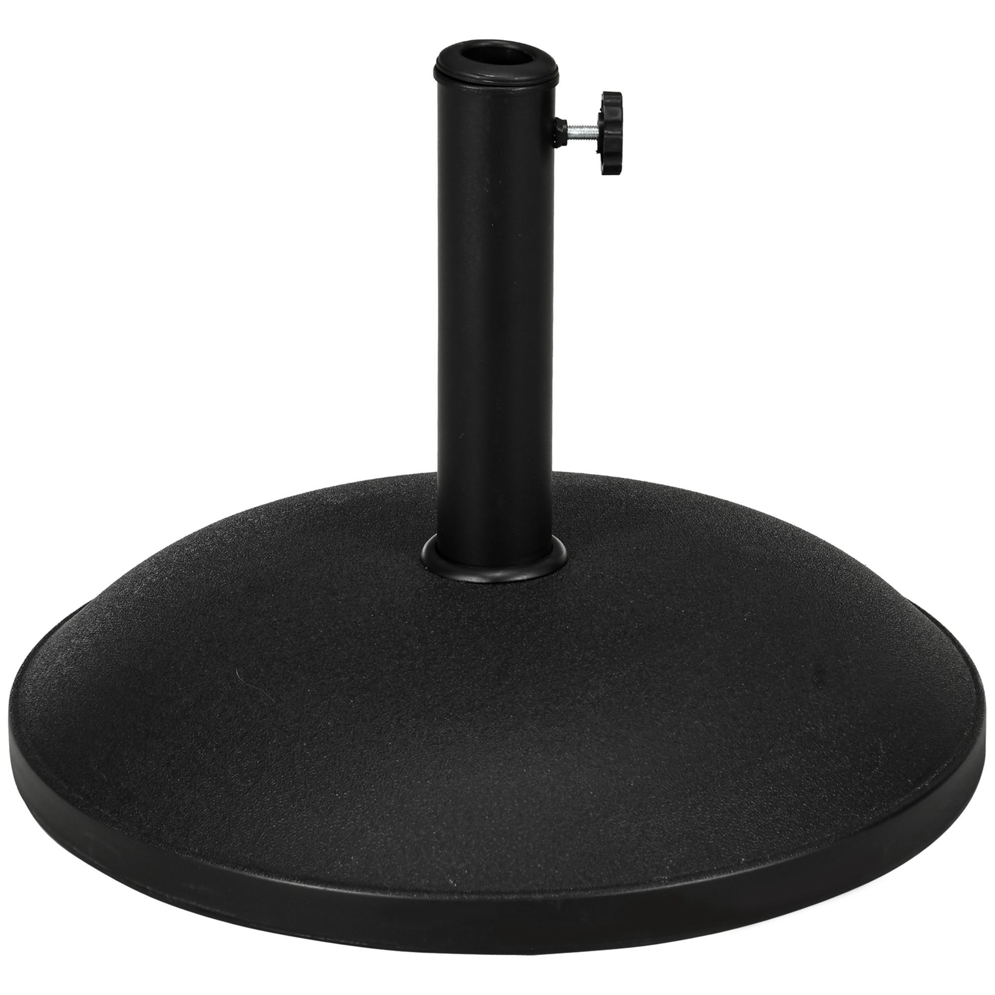 Outsunny 25kgs Round Umbrella Base Concrete Parasol Weight Stand Patio Outdoor Black Dia 50cm