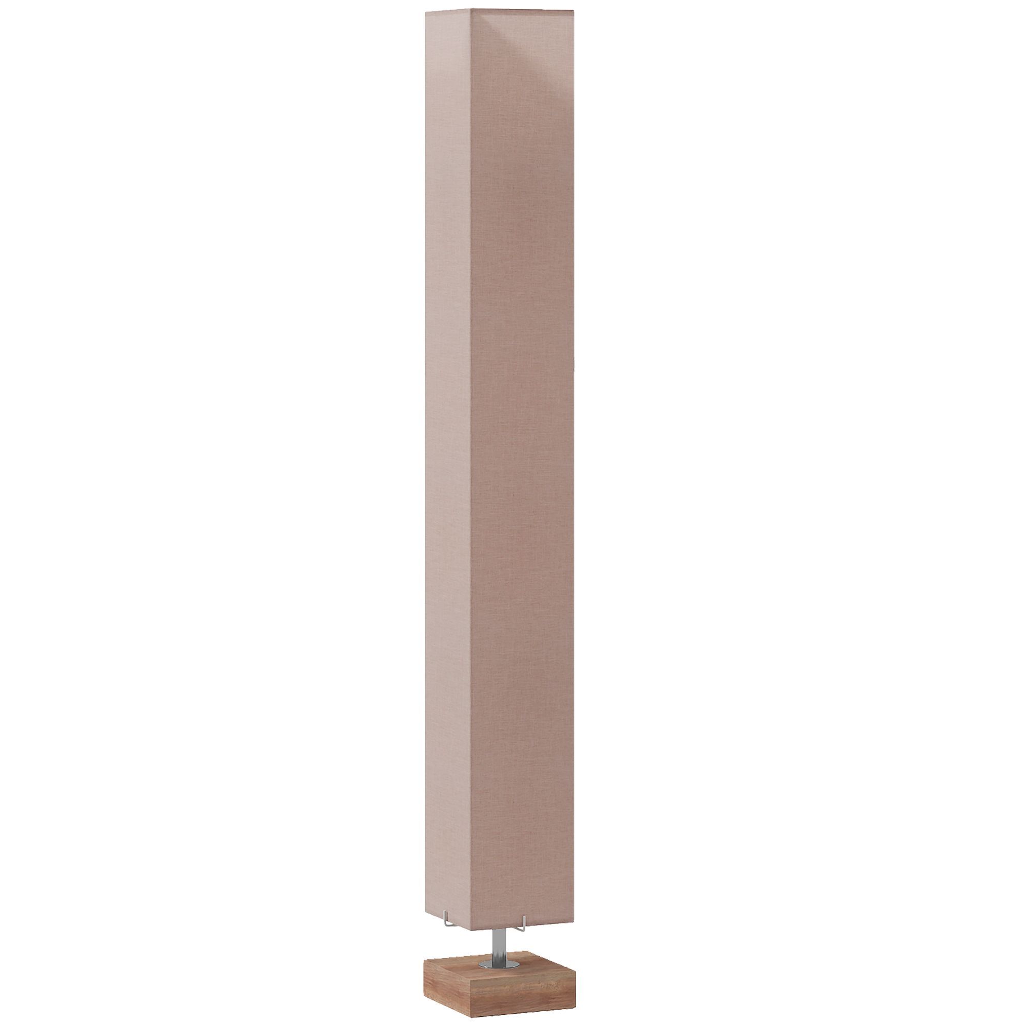 Homcom 120cm Tall Linen Floor Lamp W/ Wood Base Steel Frame 2 Bulbs Home Lighting Soft Atmospheric Stylish Modern Bedroom Land Cream