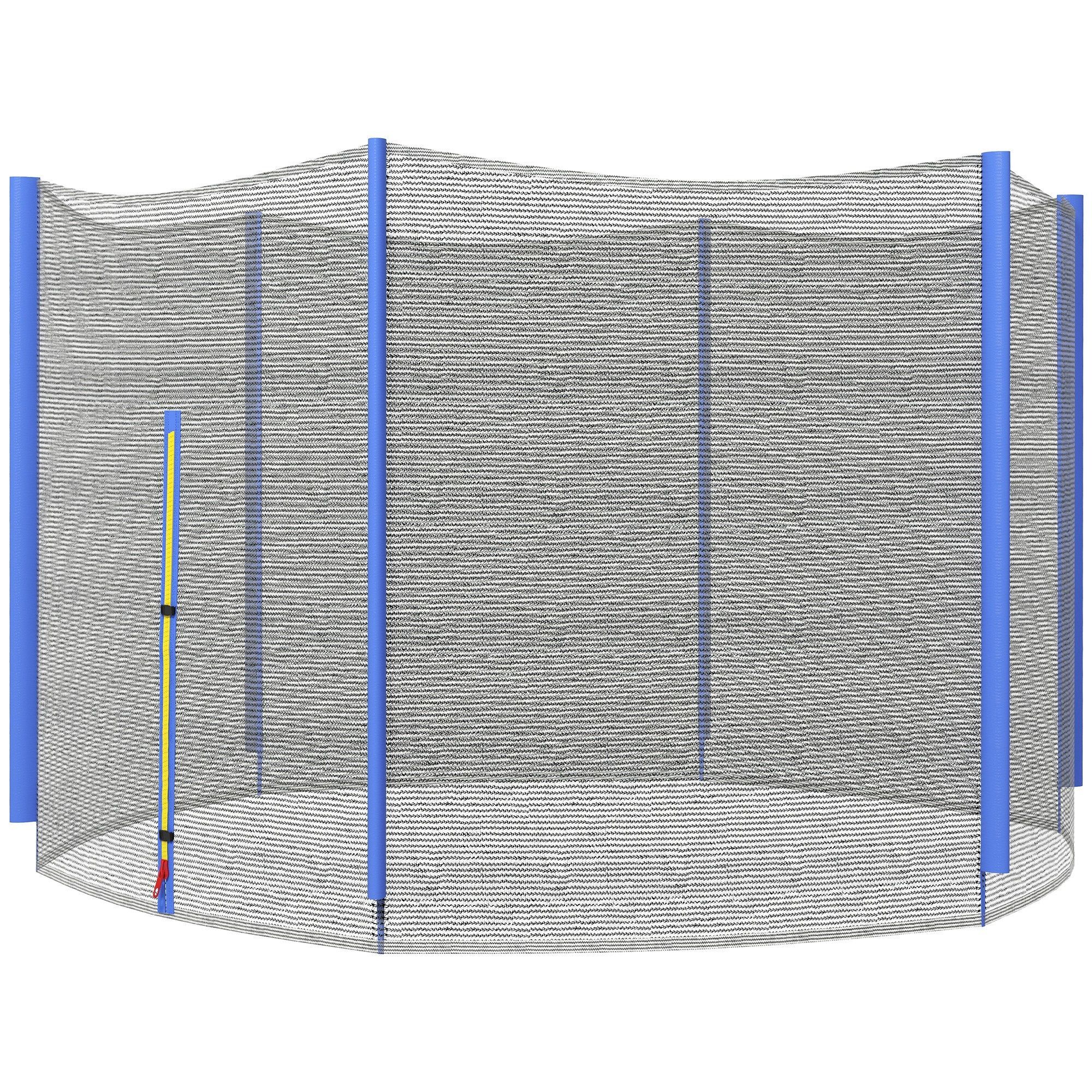 Sportnow 10ft Trampoline Net Replacement With 6 Plastic Pole Covers, Weather-resistant Trampoline Netting Replacement With Zipped Entrance, Poles Not Included, Blue