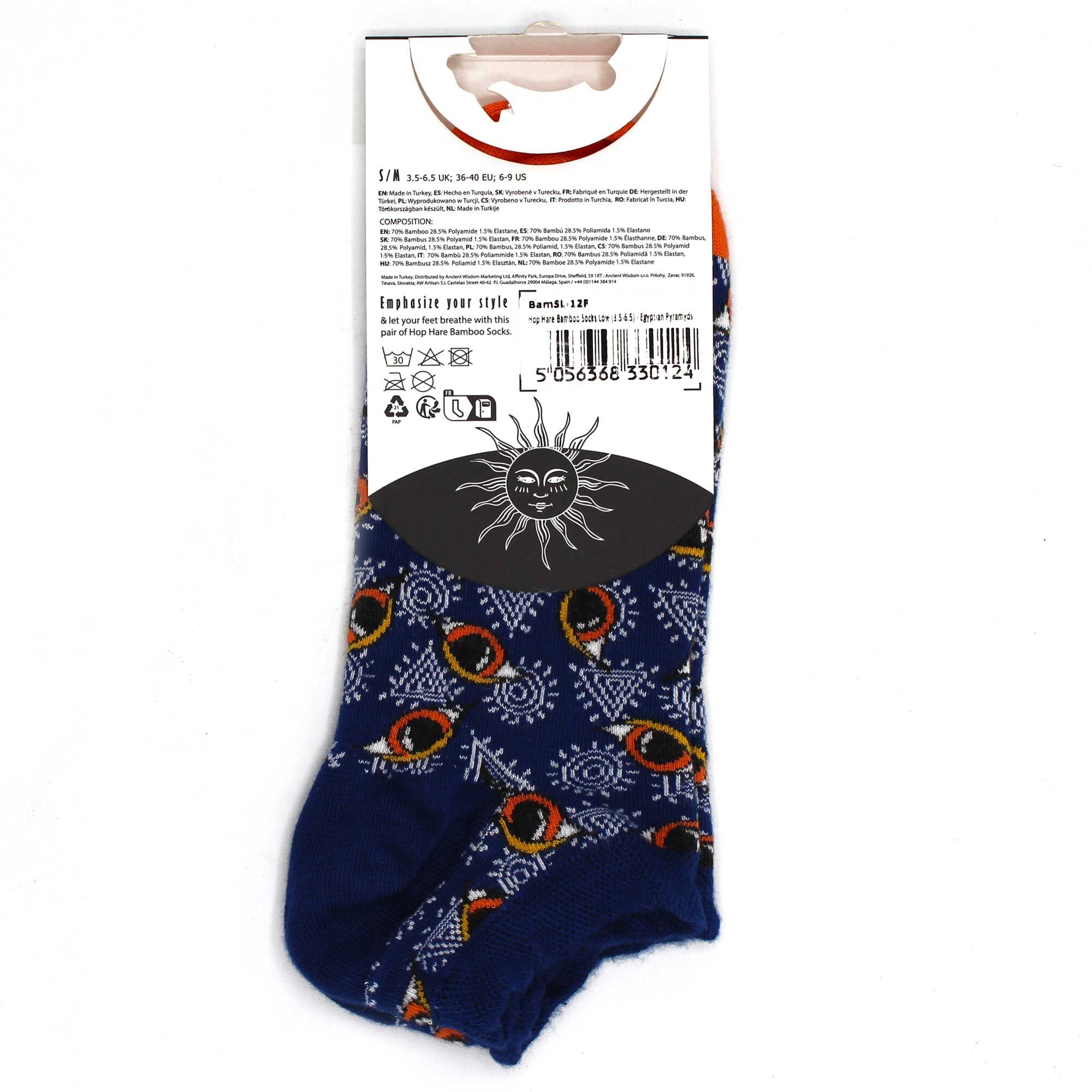 M/l Hop Hare Bamboo Socks Low (7.5-11.5) - Egyptian Pyramyds
