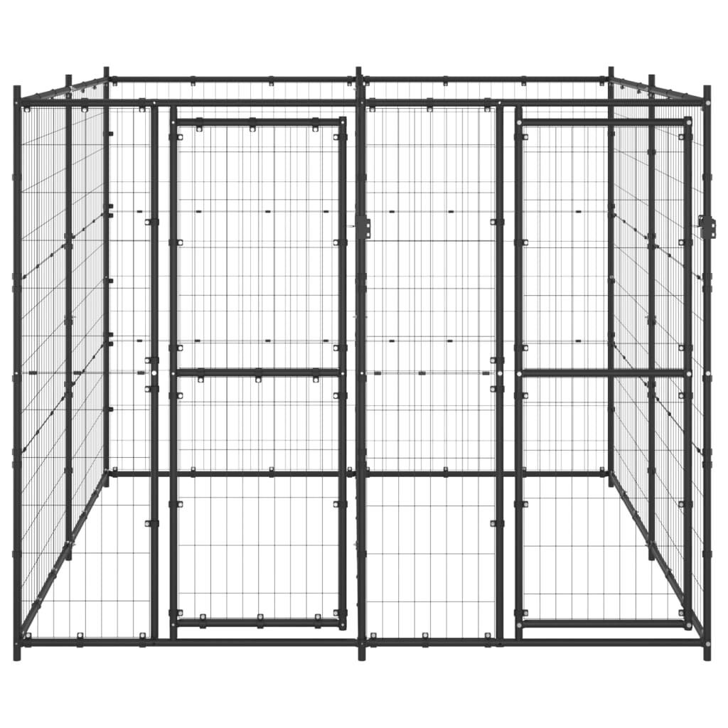 Vidaxl Outdoor Dog Kennel Steel 4.84 M²