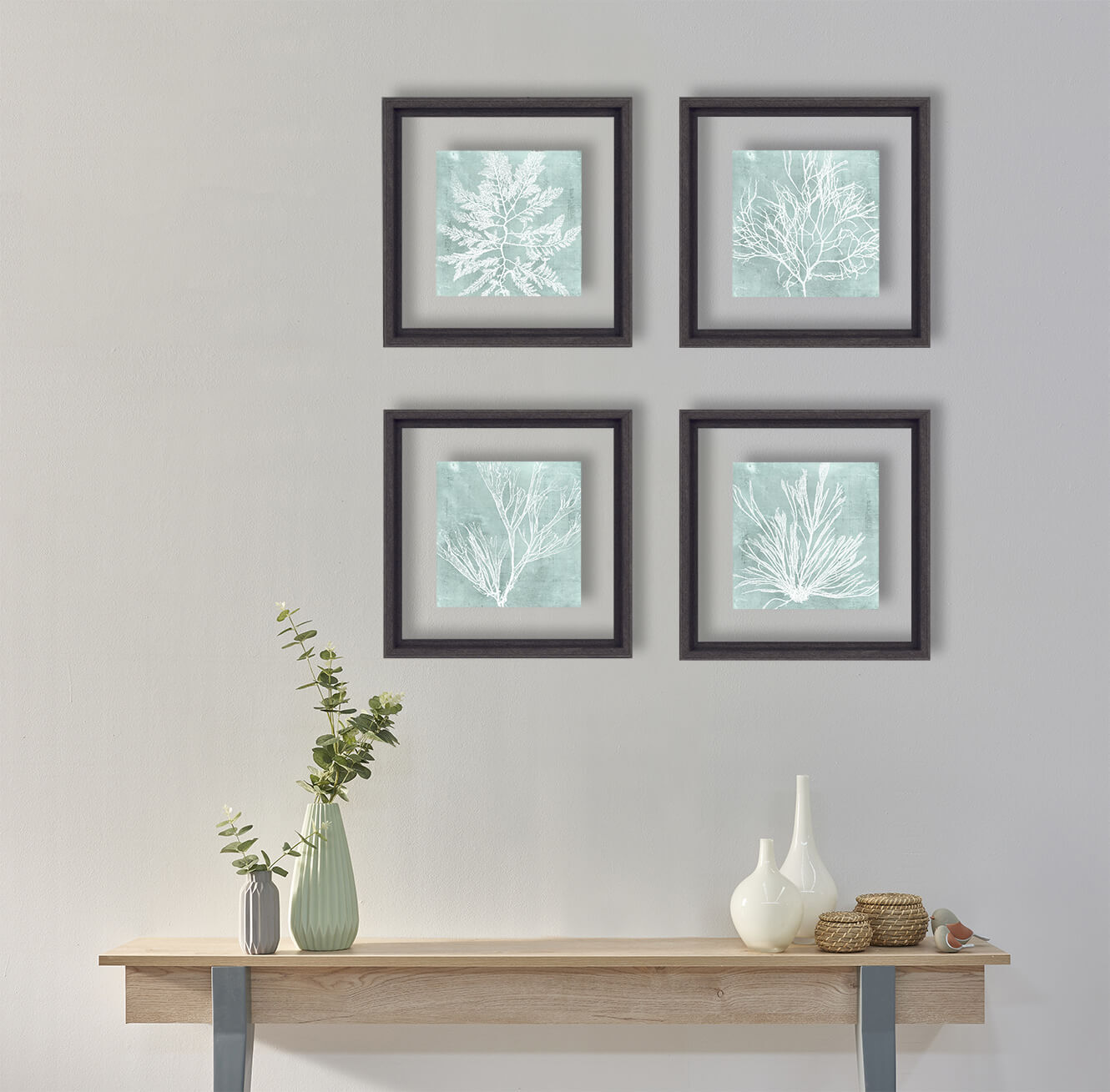 Seaweed On Aqua Iii - Framed Art