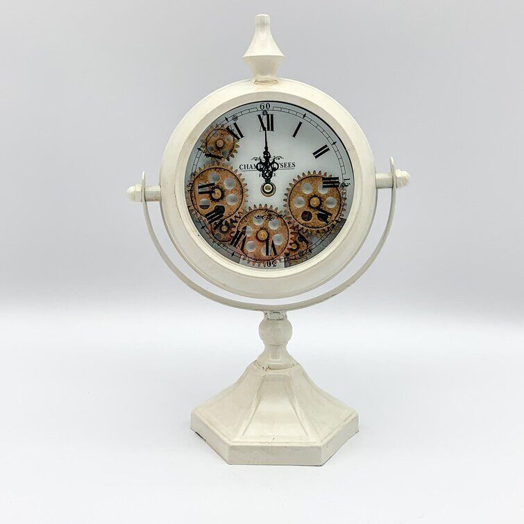 37.5cm White Table Clock