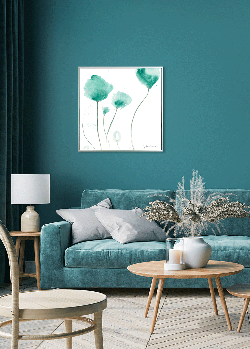 Teal Trio By Golden - Framed Canvas