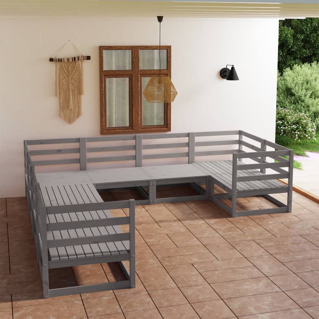 Vidaxl 8 Piece Garden Lounge Set Solid Pinewood