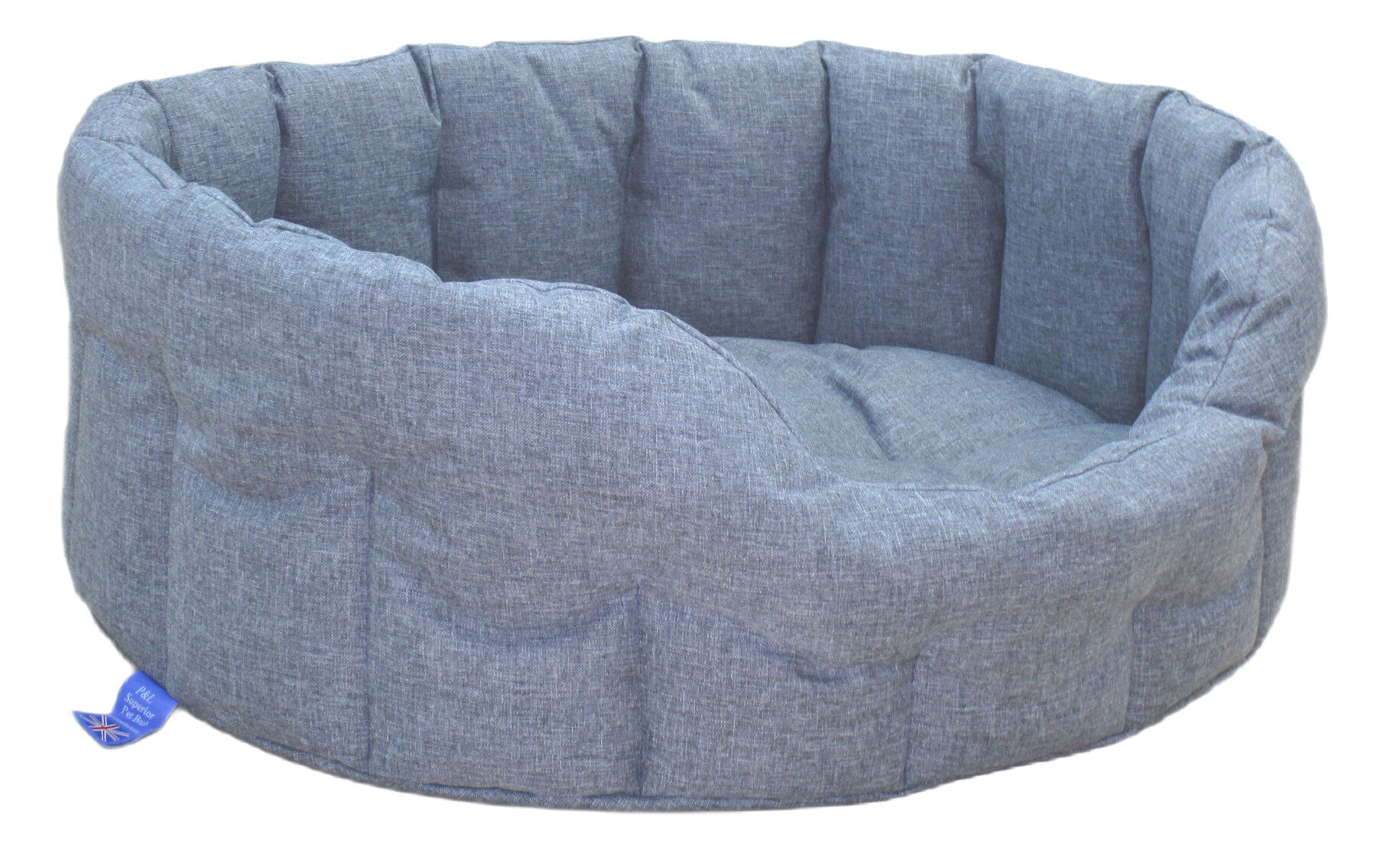 P&l Superior Pet Beds - Country Dog Heavy Duty Oval Waterproof Charcoal Softee Beds Size Medium Internal L61cm X W51cm X H22cm