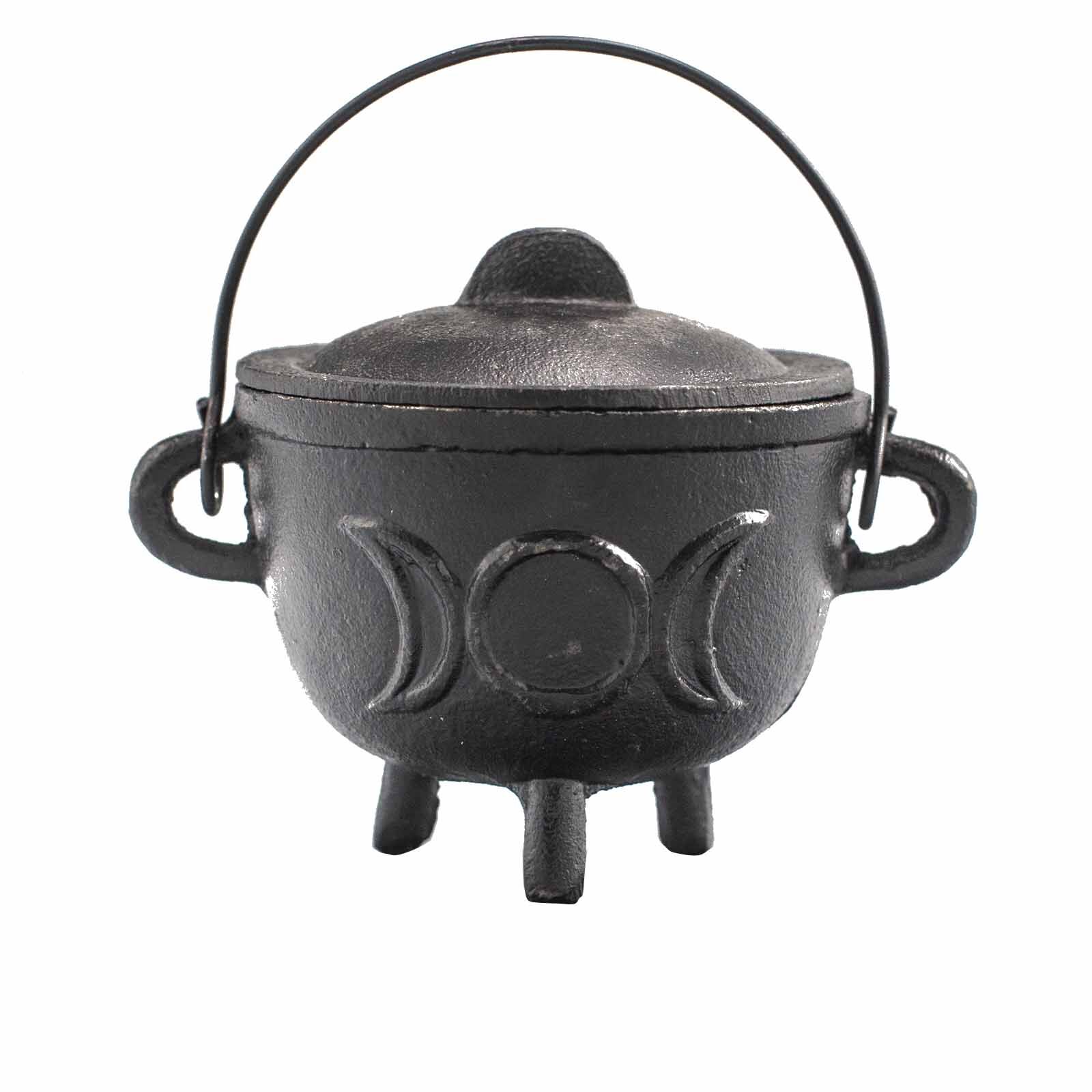Cast Iron Cauldron With Triple Moon 11x13cm