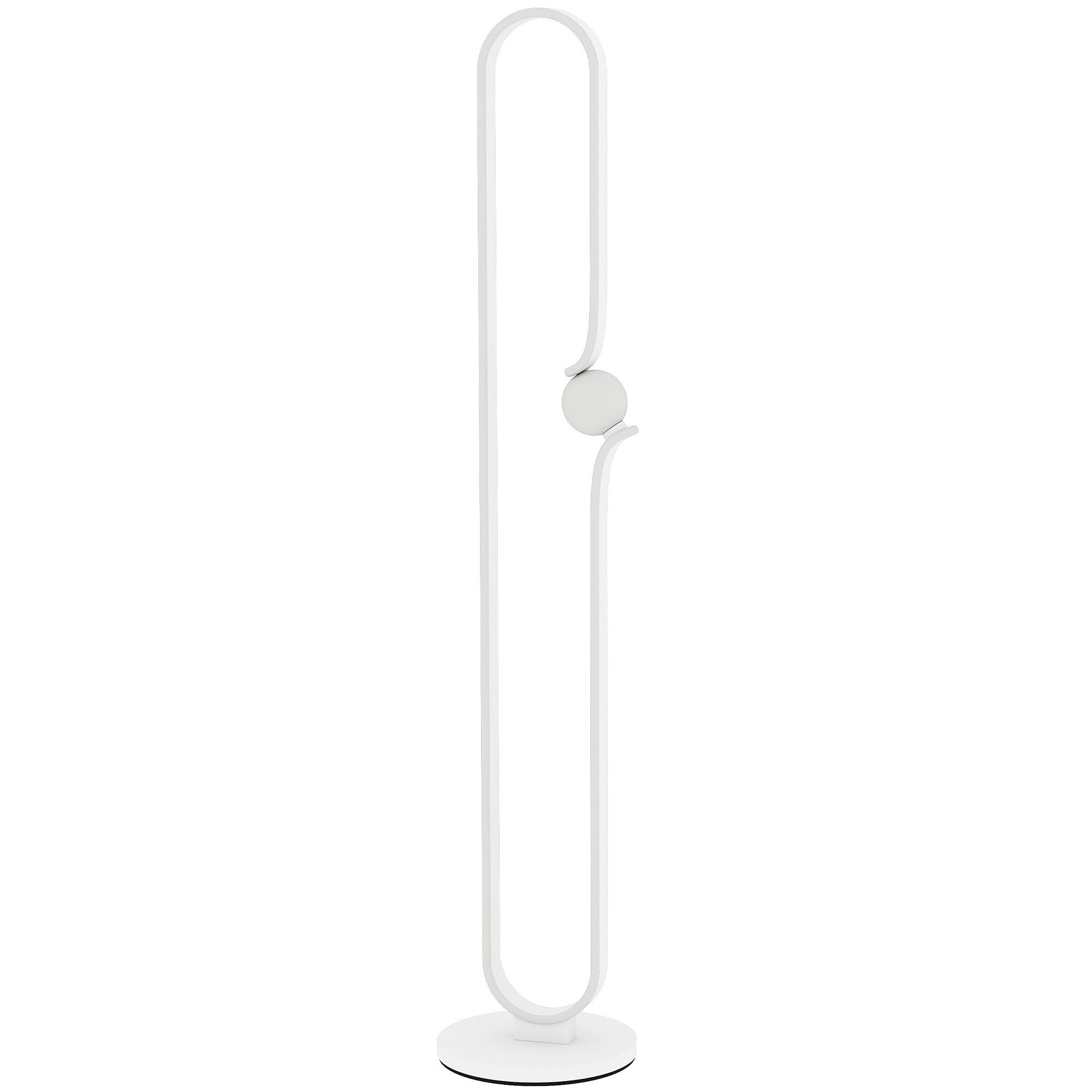 Homcom Led Floor Lamp, Dimmable Floor Standing Lamp With Glass Night Light, Foot Switch For Living Room, Bedroom, Office, White