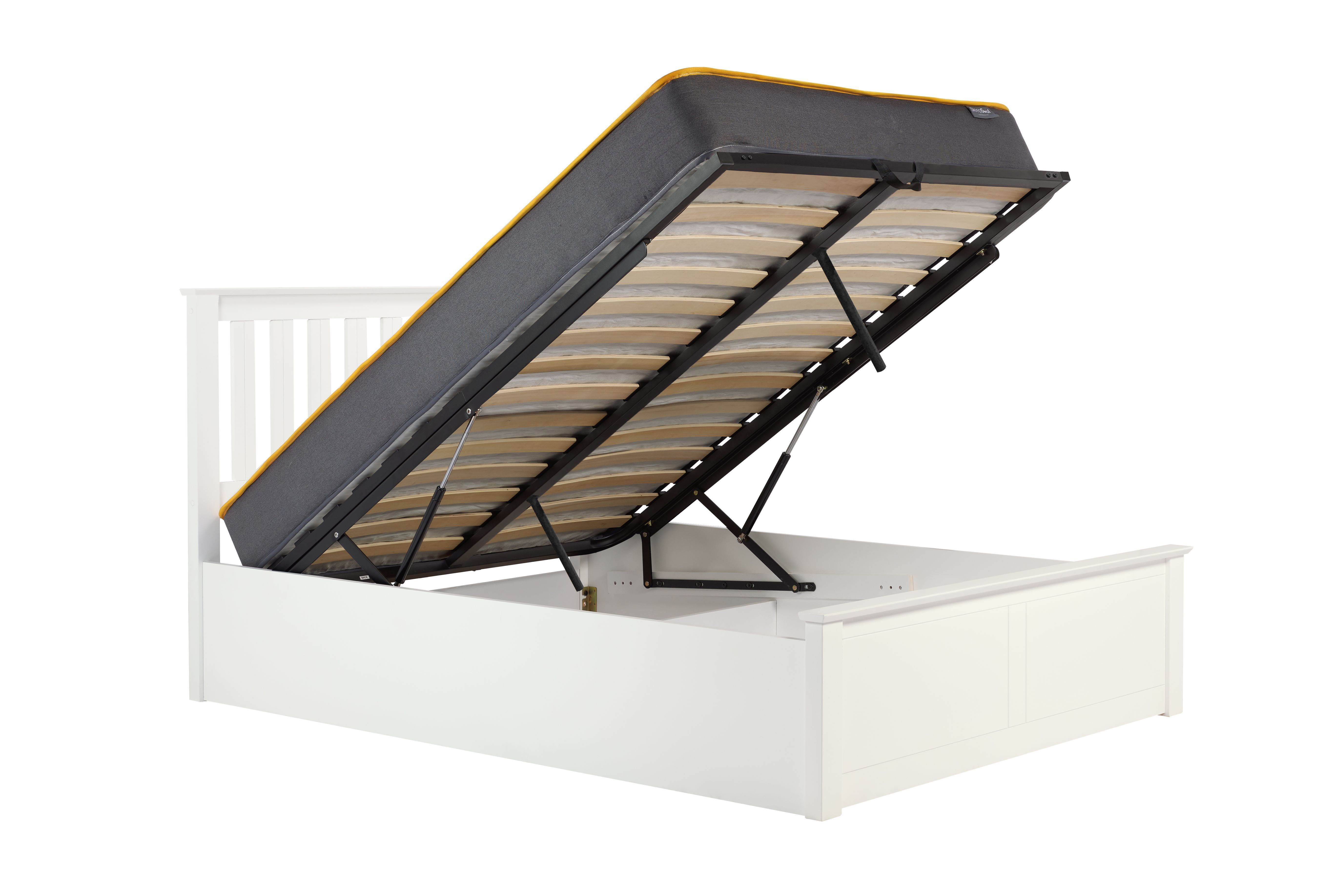 Phoenix Small Double Ottoman Bed White