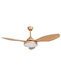 Ceiling Fan With Light Ventilator Brown Synthetic Material Metal 3 Blades Remote Control Wood Grain Effect Minimalist Design Beliani