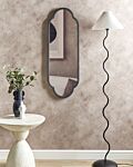 Wall Mirror Black Metal 36 X 102 Cm Wall Mounted Decorative Mirror Vinatge Style Hanging Decor Beliani