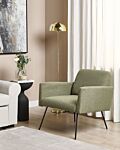 Armchair Olive Green Upholstery Slender Black Metal Legs Modern Retro Living Room Bedroom Beliani