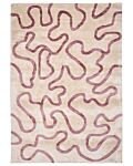 Area Rug Beige And Pink Viscose And Wool Abstract Pattern 160 X 230 Cm Modern Glam Style Beliani