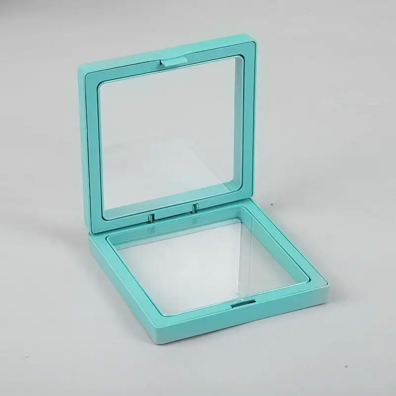 Small 3d Floating Frame Display 7x7cm - Teal