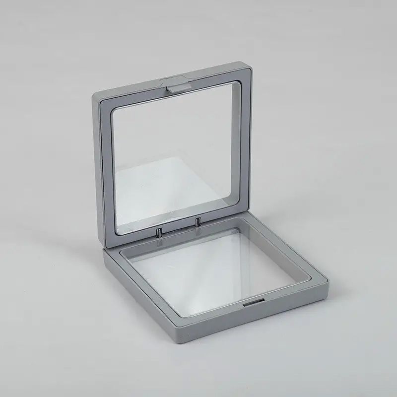 Small 3d Floating Frame Display 7x7cm - Grey