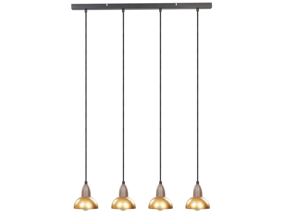 Hanging Lamp Brass Metal Iron Base Shades 4 Light Point Home Accessories Illumination Living Room Dining Beliani