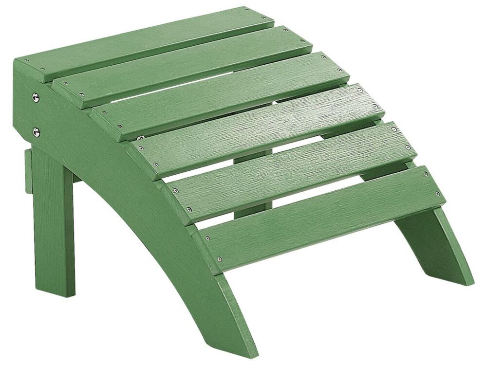 Garden Footstool Green Plastic Wood Weather Resistant Slatted Modern Style Beliani