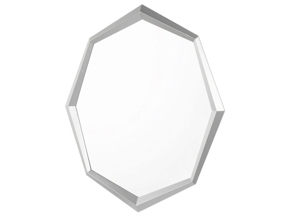 Wall Hanging Mirror Silver 91 X 66 Cm Octagonal Decorative Accent Piece Beliani