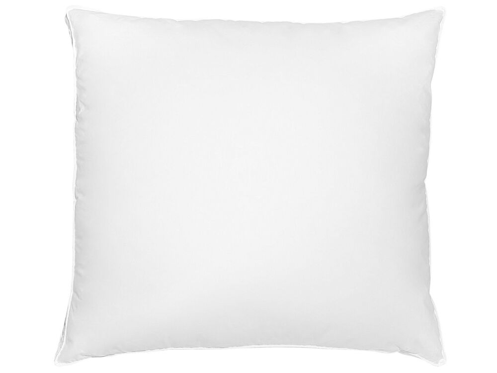 Bed Pillow White Cotton Duck Down And Feathers 80 X 80 Cm High Medium Soft Beliani