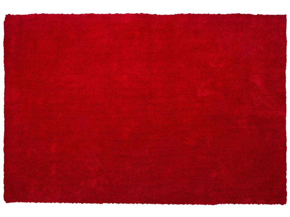 Shaggy Area Rug Red 200 X 300 Cm Modern High-pile Machine-tufted Carpet Beliani