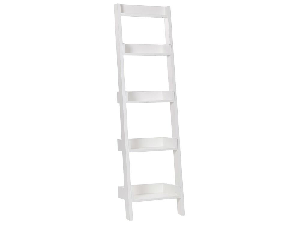 4-tier Ladder Bookcase White Book Shelf Display Beliani