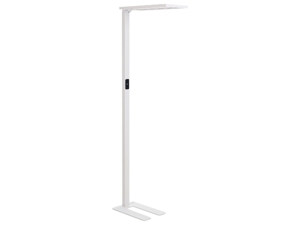 Floor Led Lamp White Aluminium 196 Cm Height Touch Switch Dimming Motion Sensor Modern Lighting Home Office Beliani