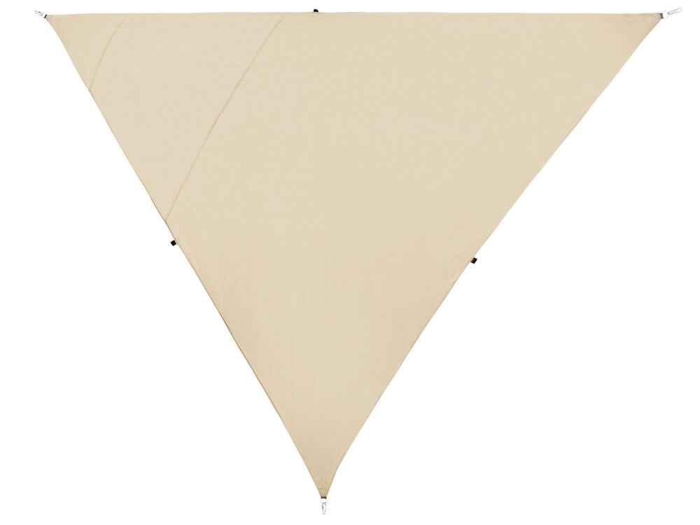 Outdoor Garden Patio Shade Sail Canopy Sunscreen Triangle 3x3x3m Water Uv Resistant Beige Beliani