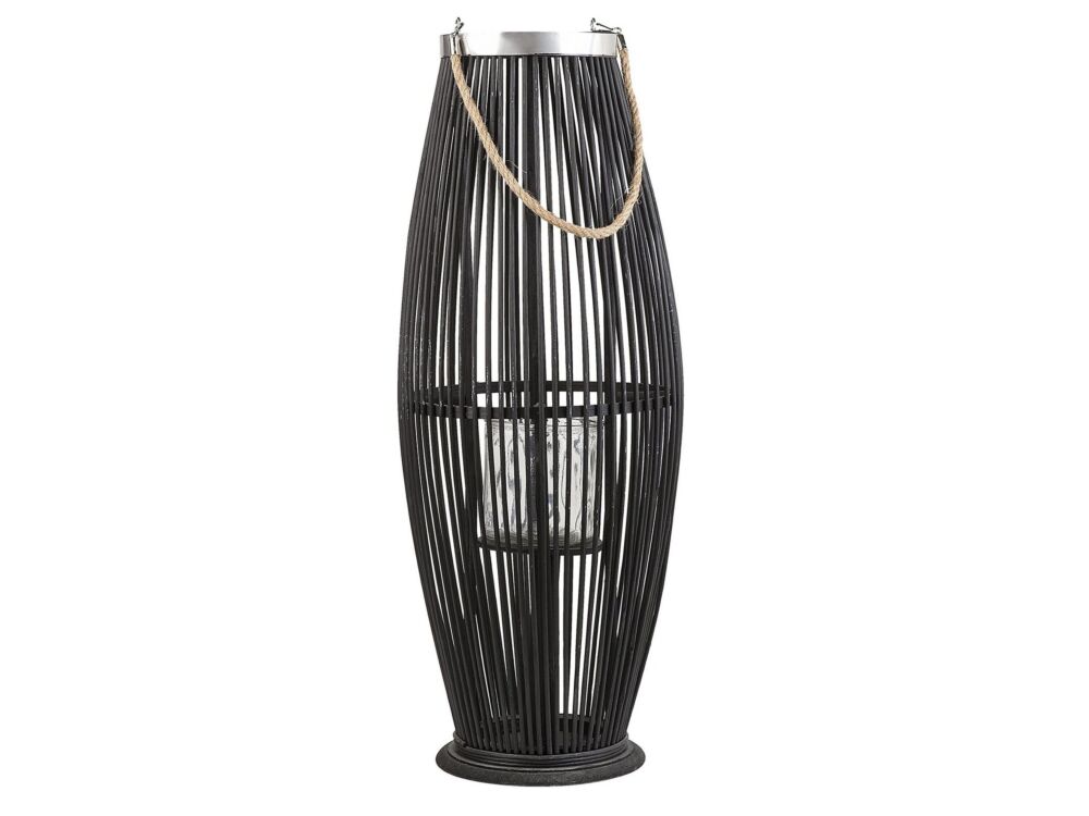 Lantern Black Willow 72 Cm Boho Decor Piece Beliani