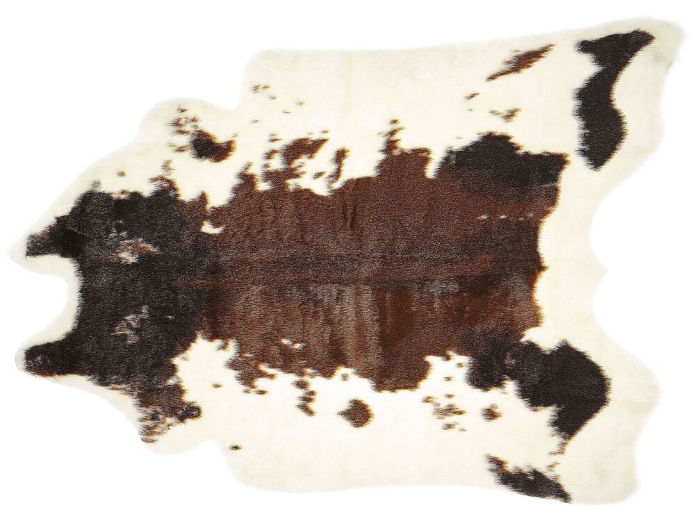 Faux Cowhide Rug Brown Faux Fur Living Room Bedroom Contemporary Beliani