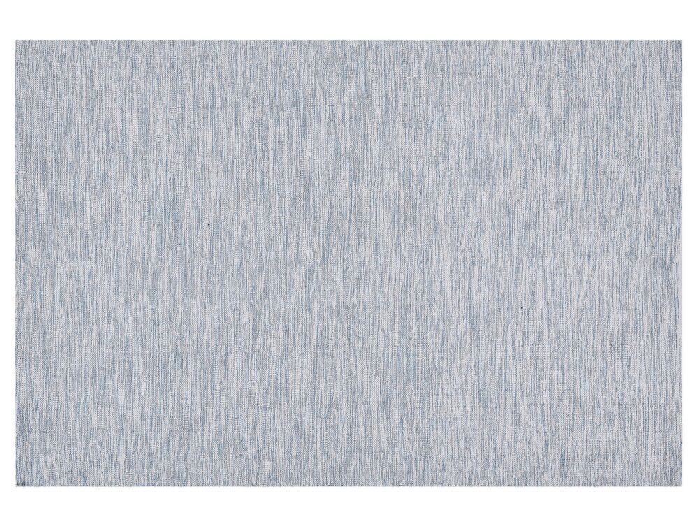 Rug Blue Cotton 140 X 200 Cm Rectangular Hand Woven Modern Minimalistic Beliani