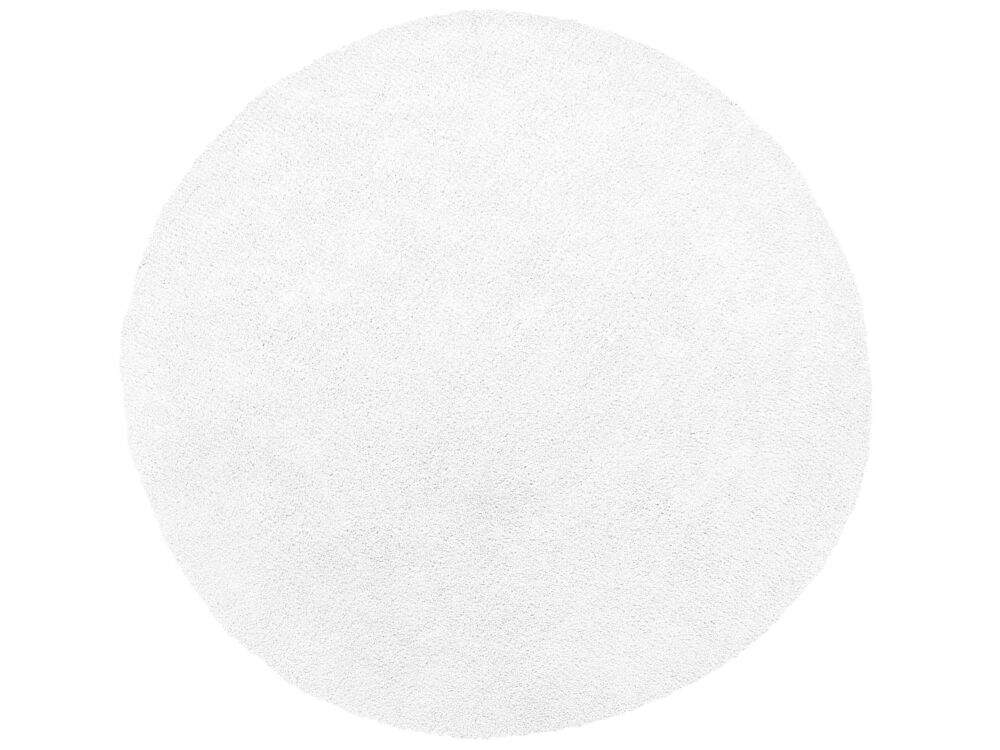 Shaggy Area Rug White 140 Cm Modern High-pile Machine-tufted Round Carpet Beliani