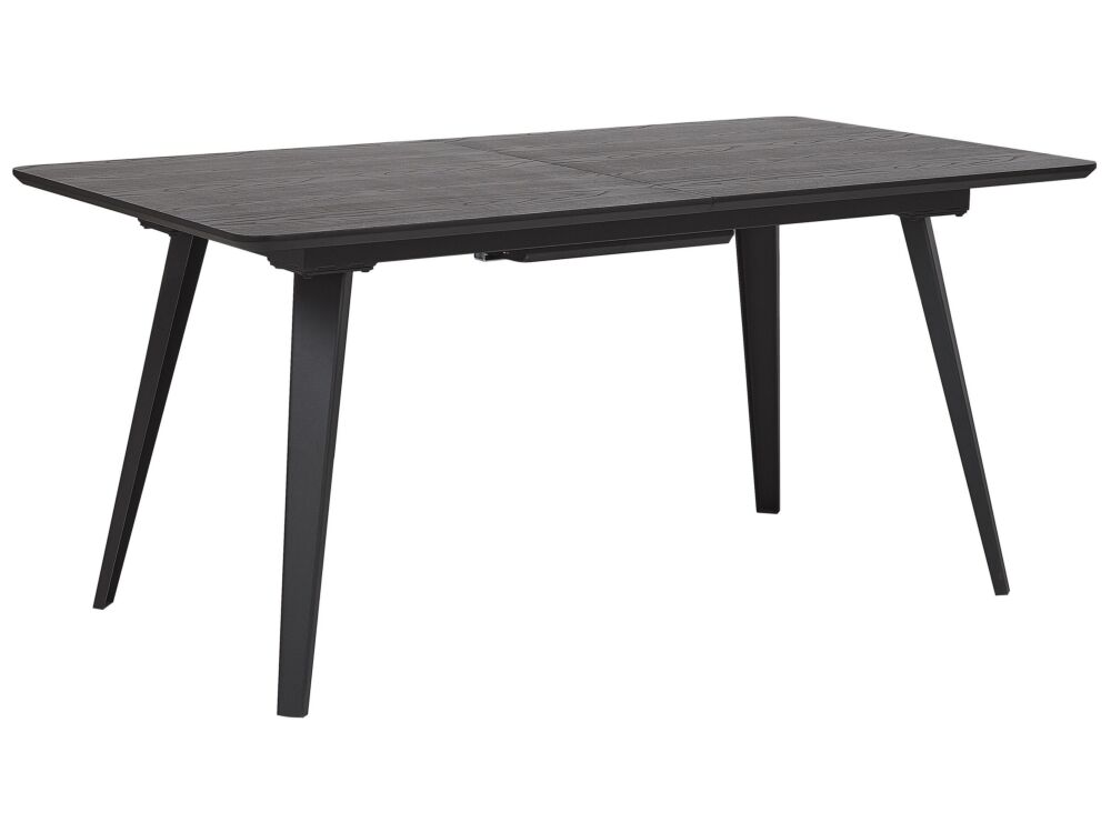 Extending Dining Table Black 160/200 Cm Modern Design Beliani