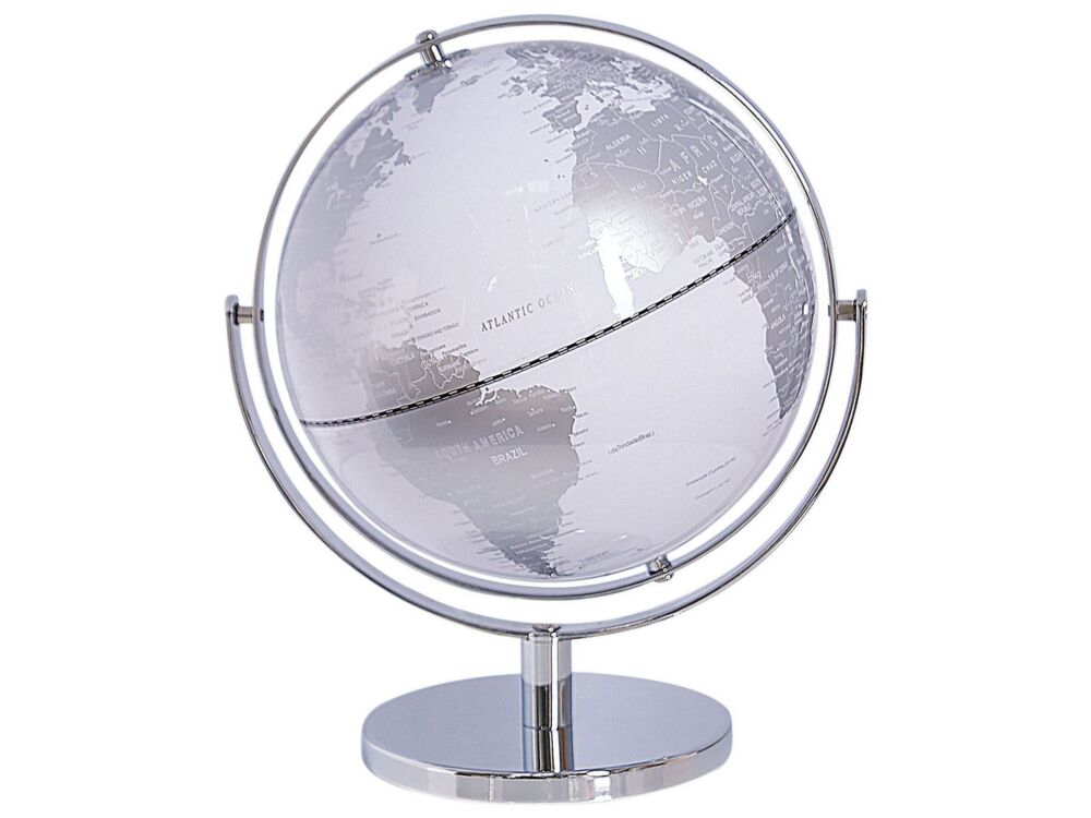 Decorative Globe Silver 22 Cm Modern Traditional Beliani