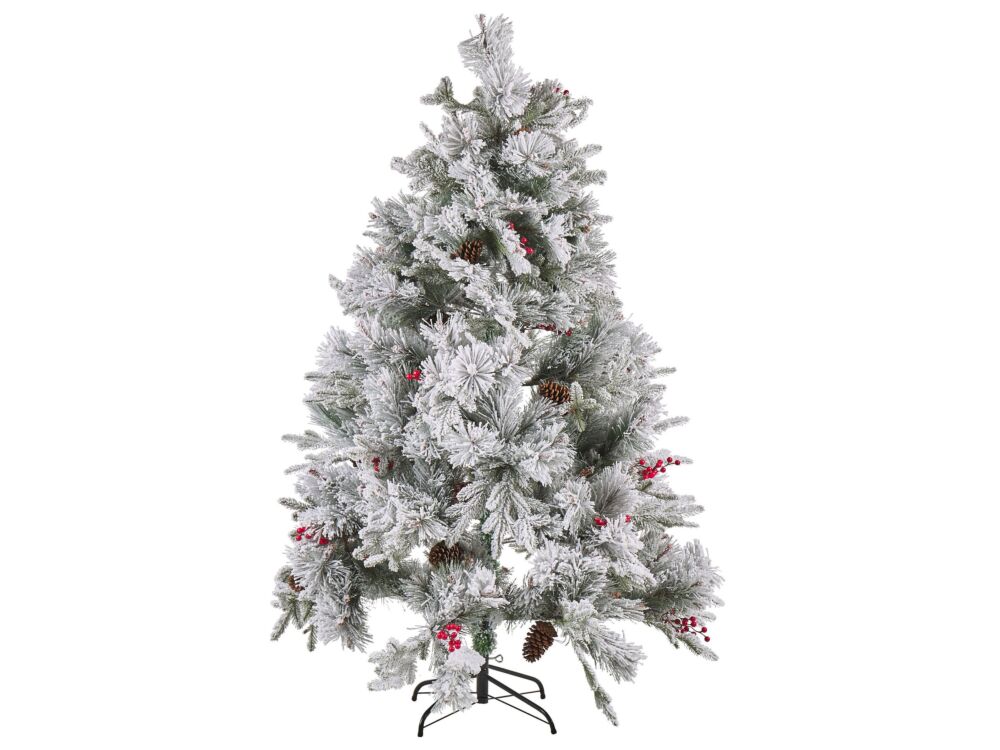 Christmas Tree Green With White Fake Snow Synthetic Material 180 Cm Artificial Plant Home Decor Beliani