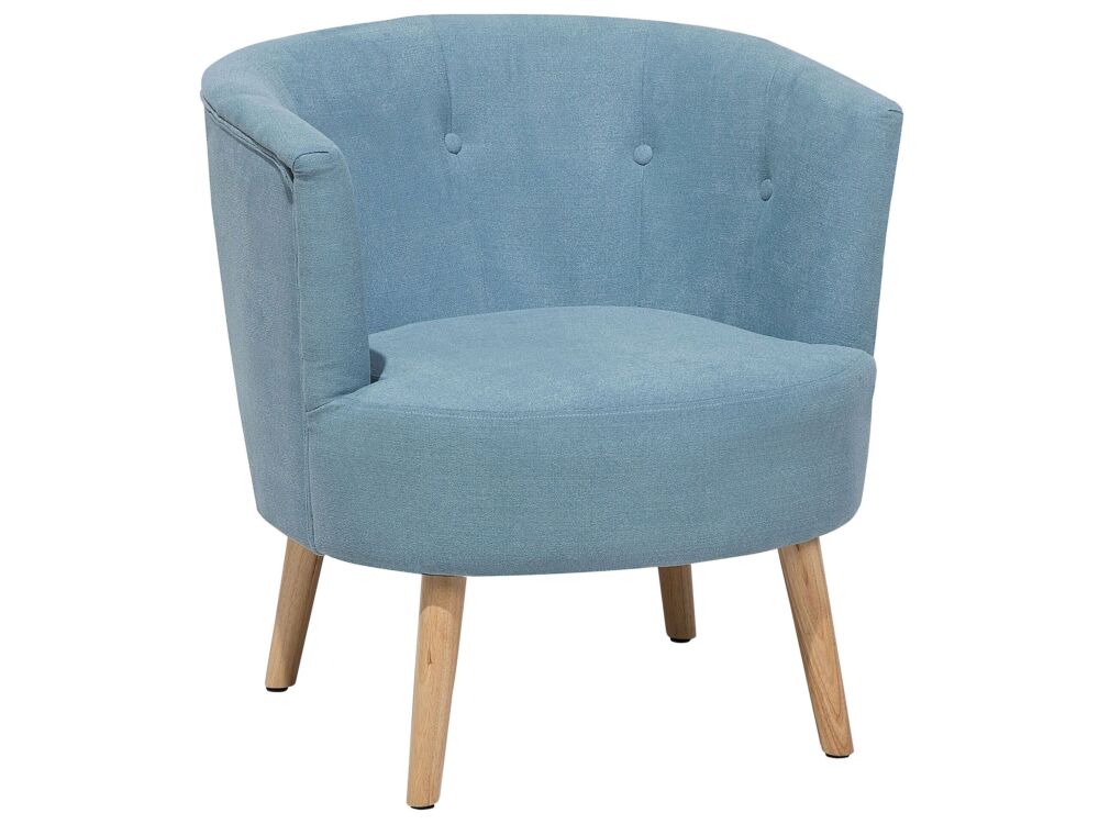 Armchair Blue Upholstered Tub Chair Retro Style Beliani