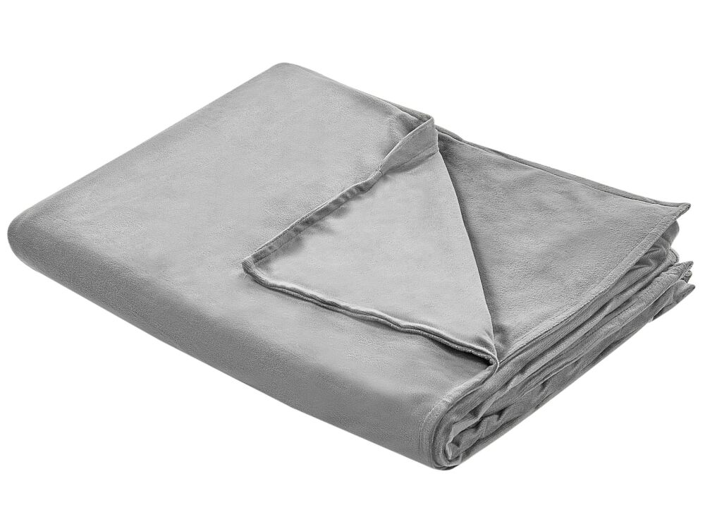 Weighted Blanket Cover Grey Polyester Fabric 150 X 200 Cm Solid Pattern Modern Design Bedroom Textile Beliani